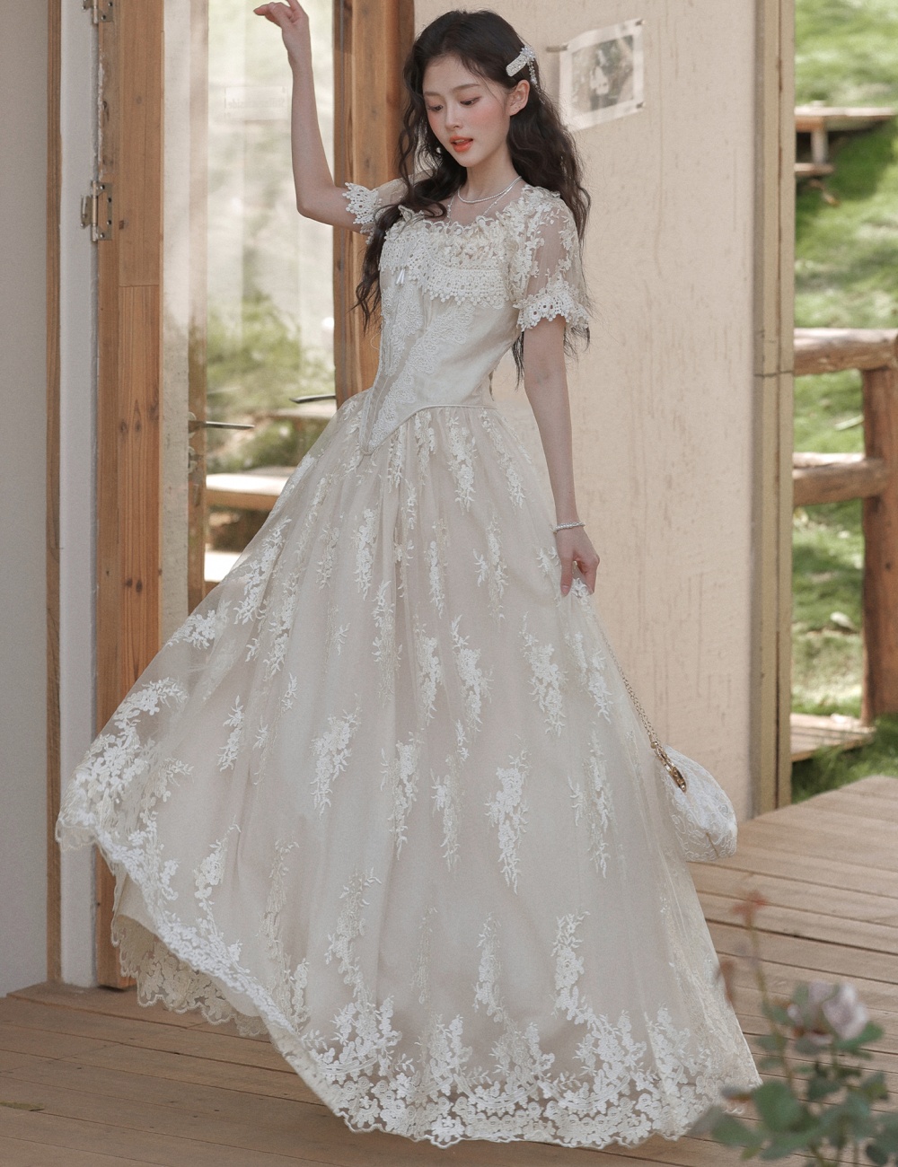 Light court style wedding dress retro France style dress