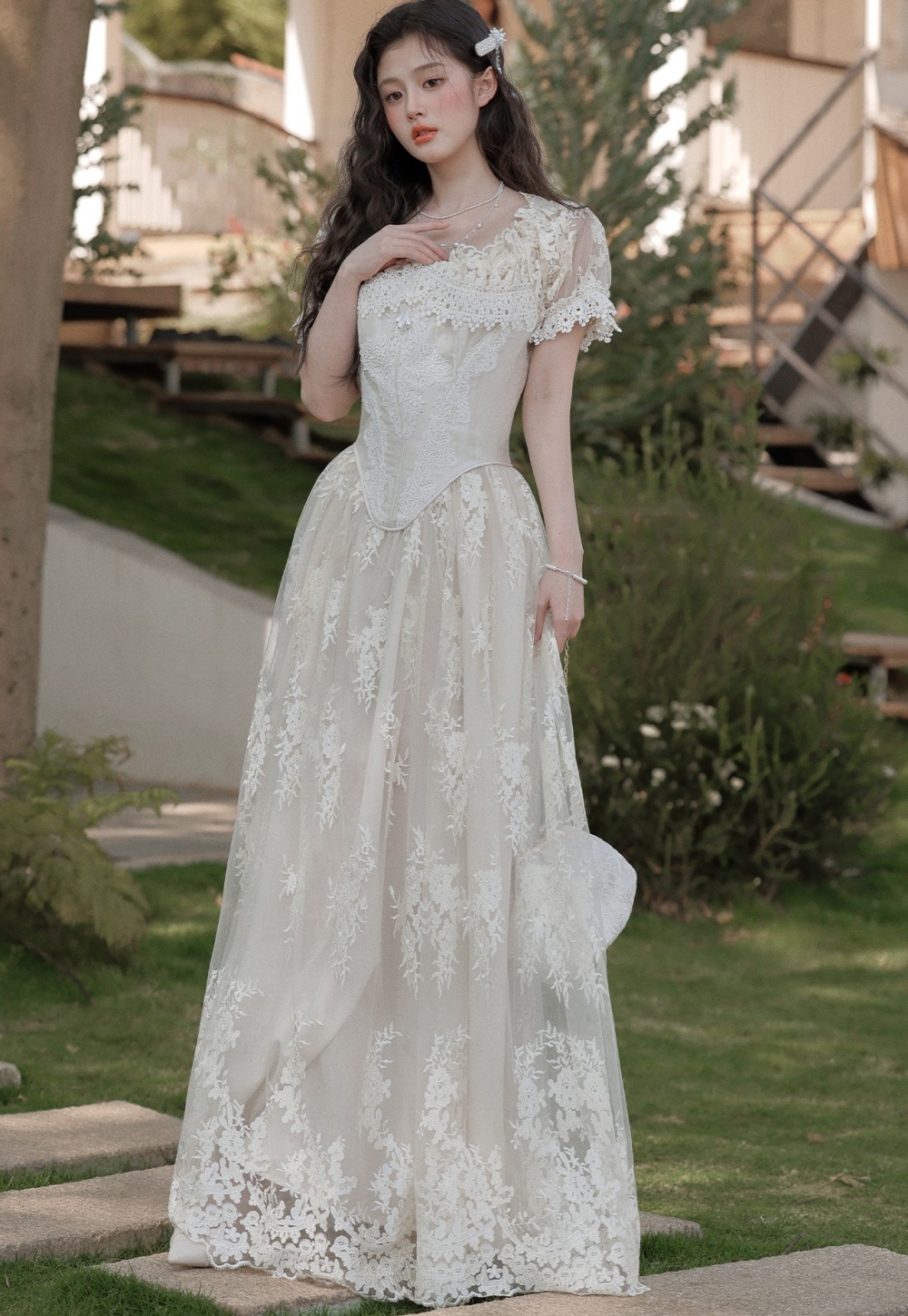 Light court style wedding dress retro France style dress