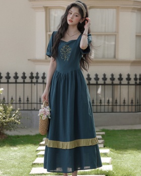 Mixed colors art sweet long dress summer temperament dress