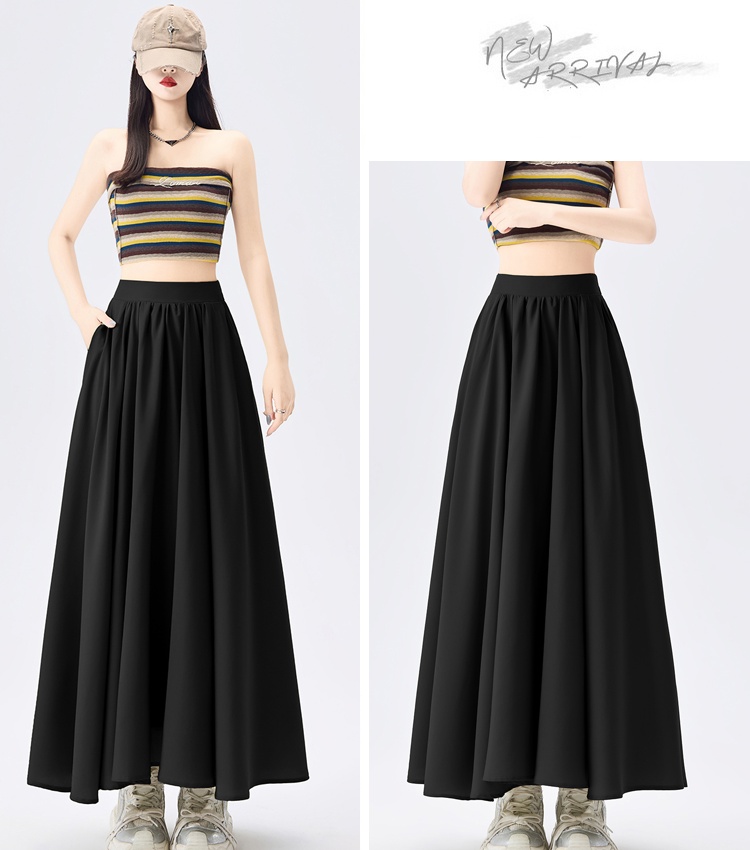 Elastic waist summer long skirt drape skirt for women