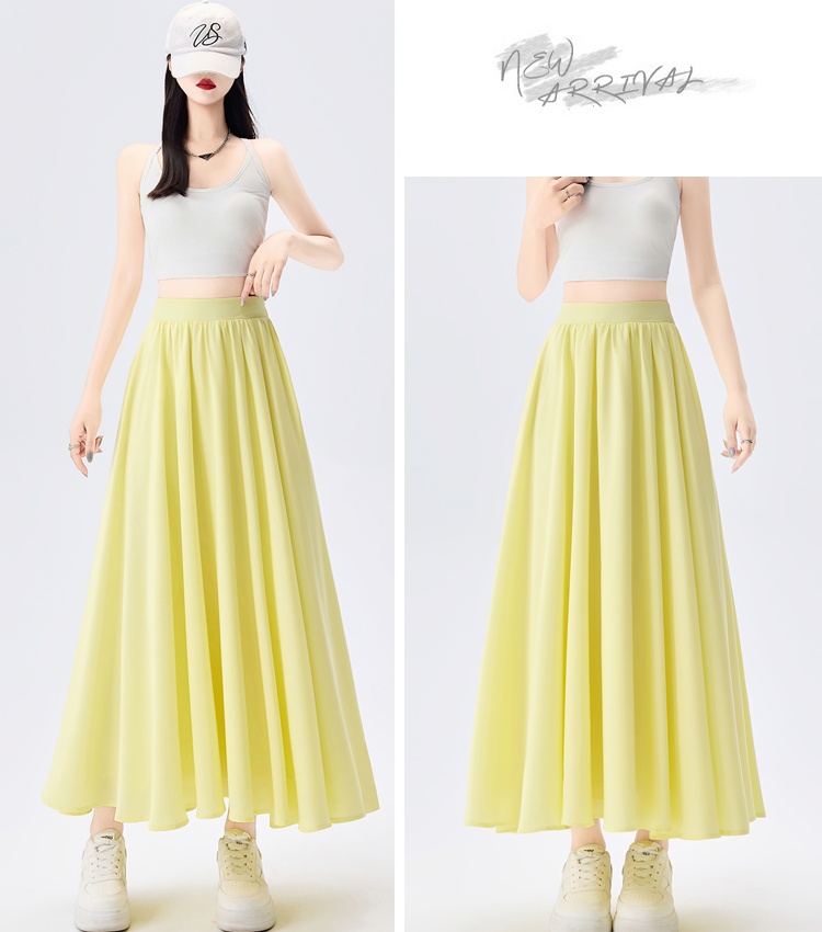 Elastic waist summer long skirt drape skirt for women