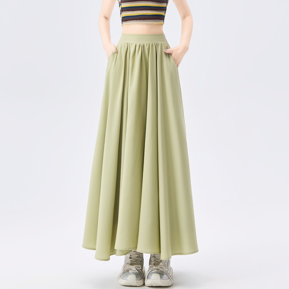 Elastic waist summer long skirt drape skirt for women