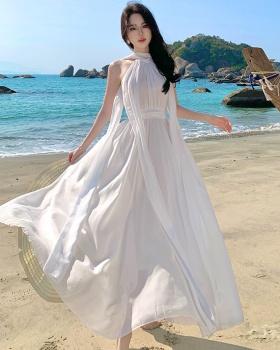 Temperament ladies dress halter long dress for women