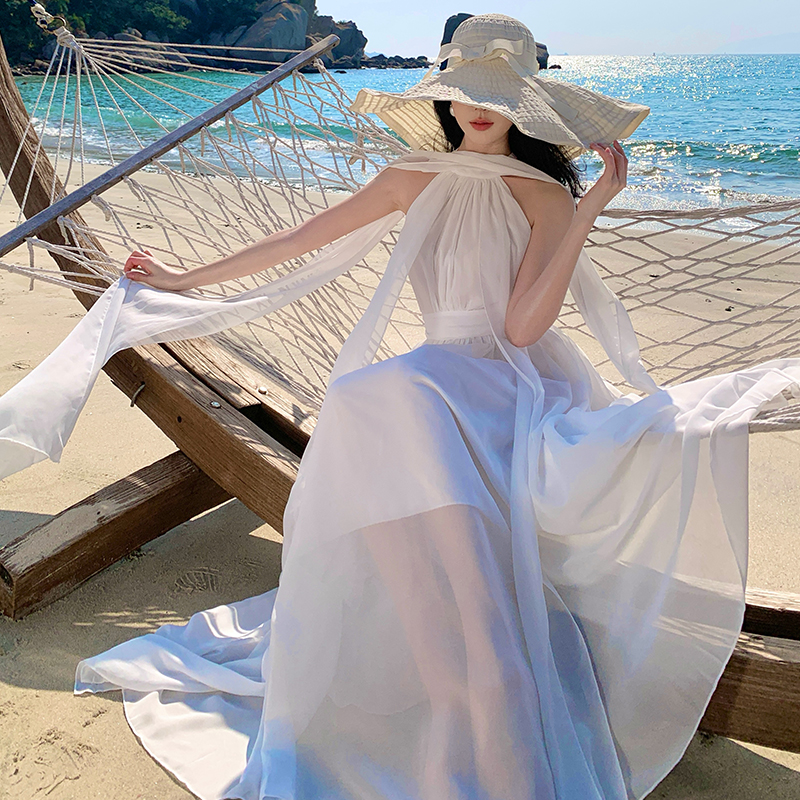 Temperament ladies dress halter long dress for women