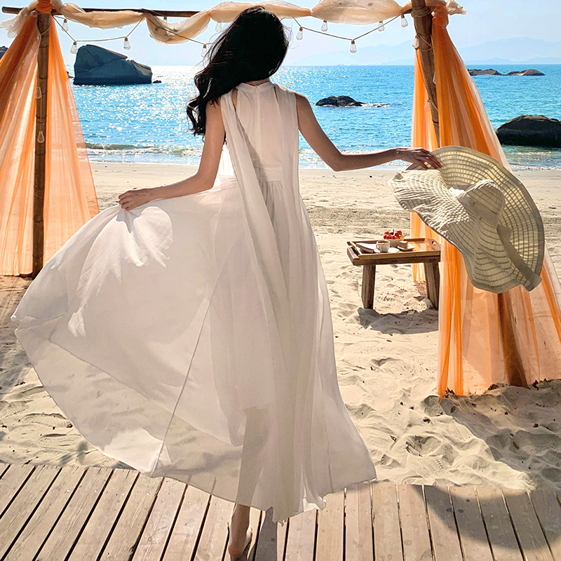 Temperament ladies dress halter long dress for women