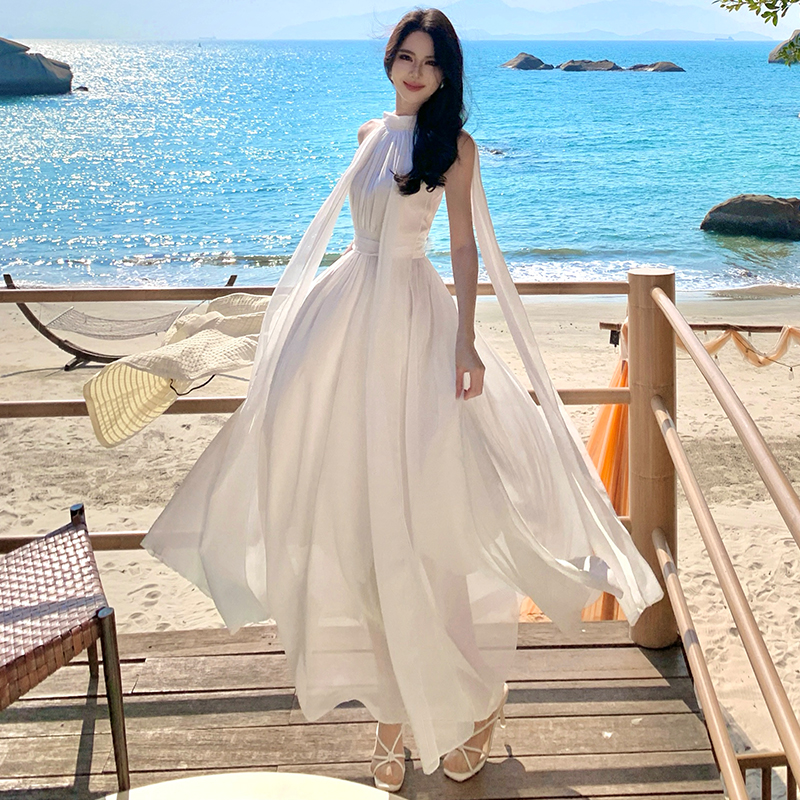 Temperament ladies dress halter long dress for women