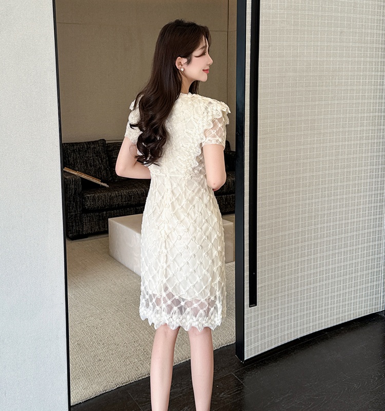 Lace elegant ladies gauze France style temperament dress