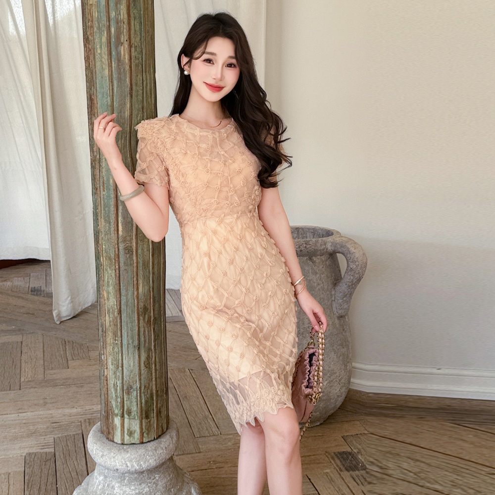 Lace elegant ladies gauze France style temperament dress