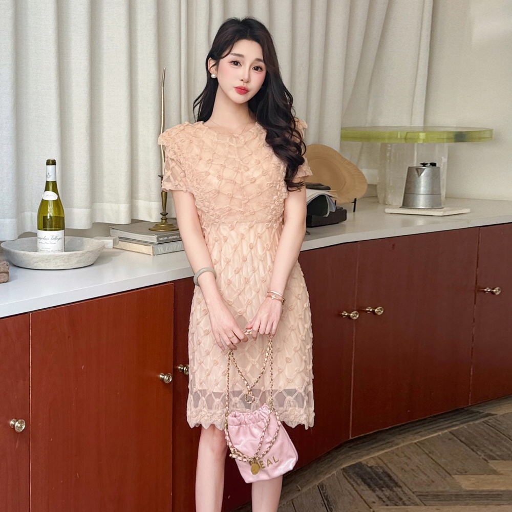 Lace elegant ladies gauze France style temperament dress