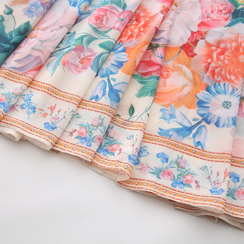 Spring and summer vacation trumpet sleeves dress