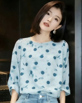 Short sleeve commuting tops tender loose chiffon shirt