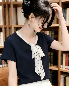 Fashion summer tops bow T-shirt for women