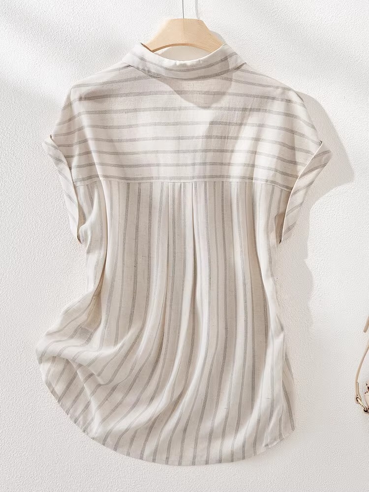 Fashion Casual shirt summer stripe tops for women