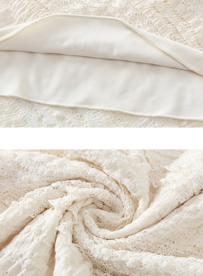 Lace twill skirt pinched waist short skirt for women