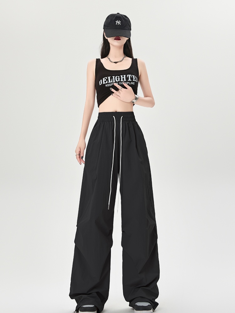 Summer mopping wide leg pants loose work pants for women