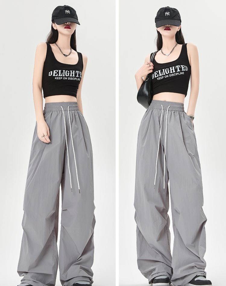 Summer mopping wide leg pants loose work pants for women