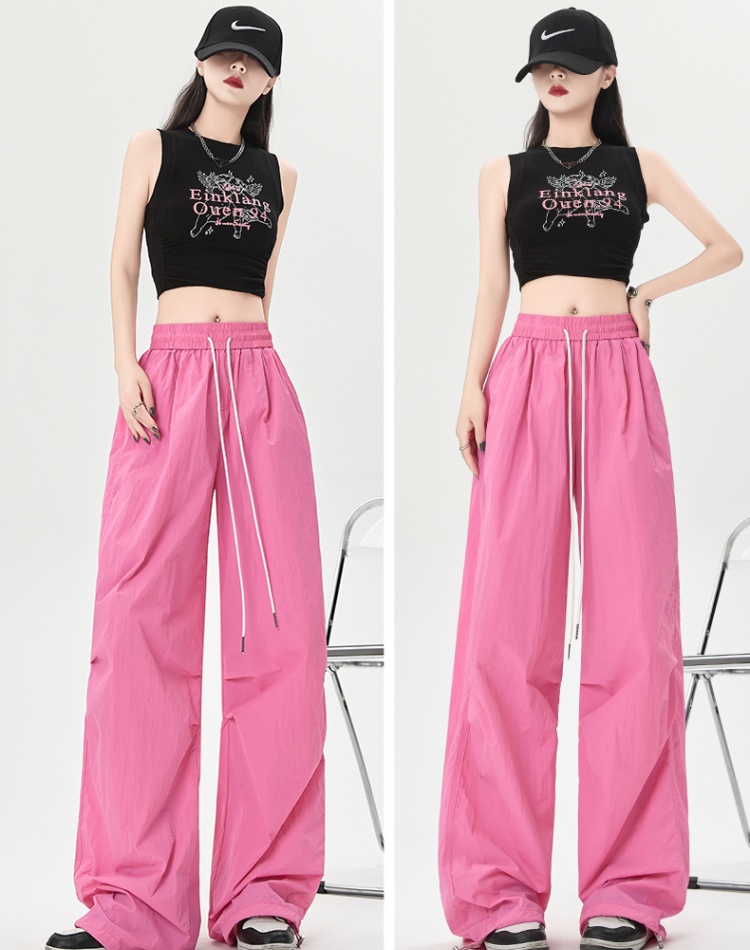 Summer mopping wide leg pants loose work pants for women