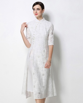 Split retro dress France style formal dress for women