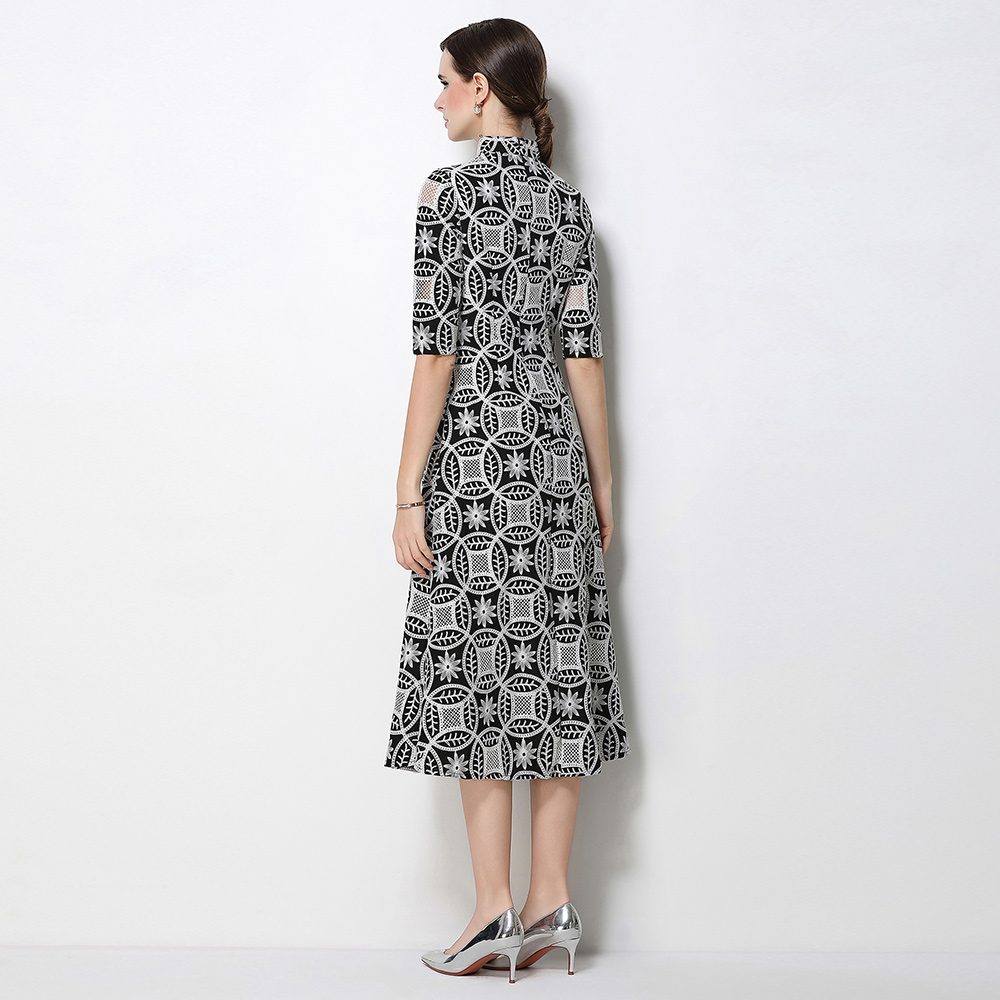 Split retro dress France style formal dress for women