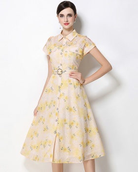 Breasted long dress show young dress for women