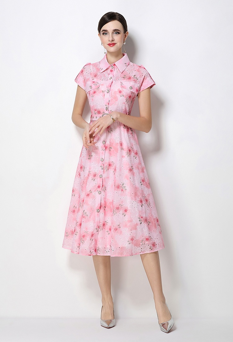 Breasted long dress show young dress for women