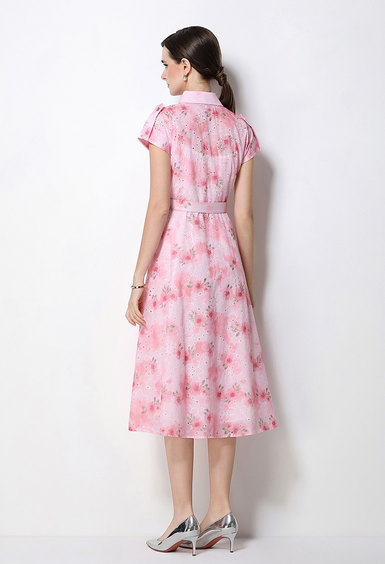 Breasted long dress show young dress for women