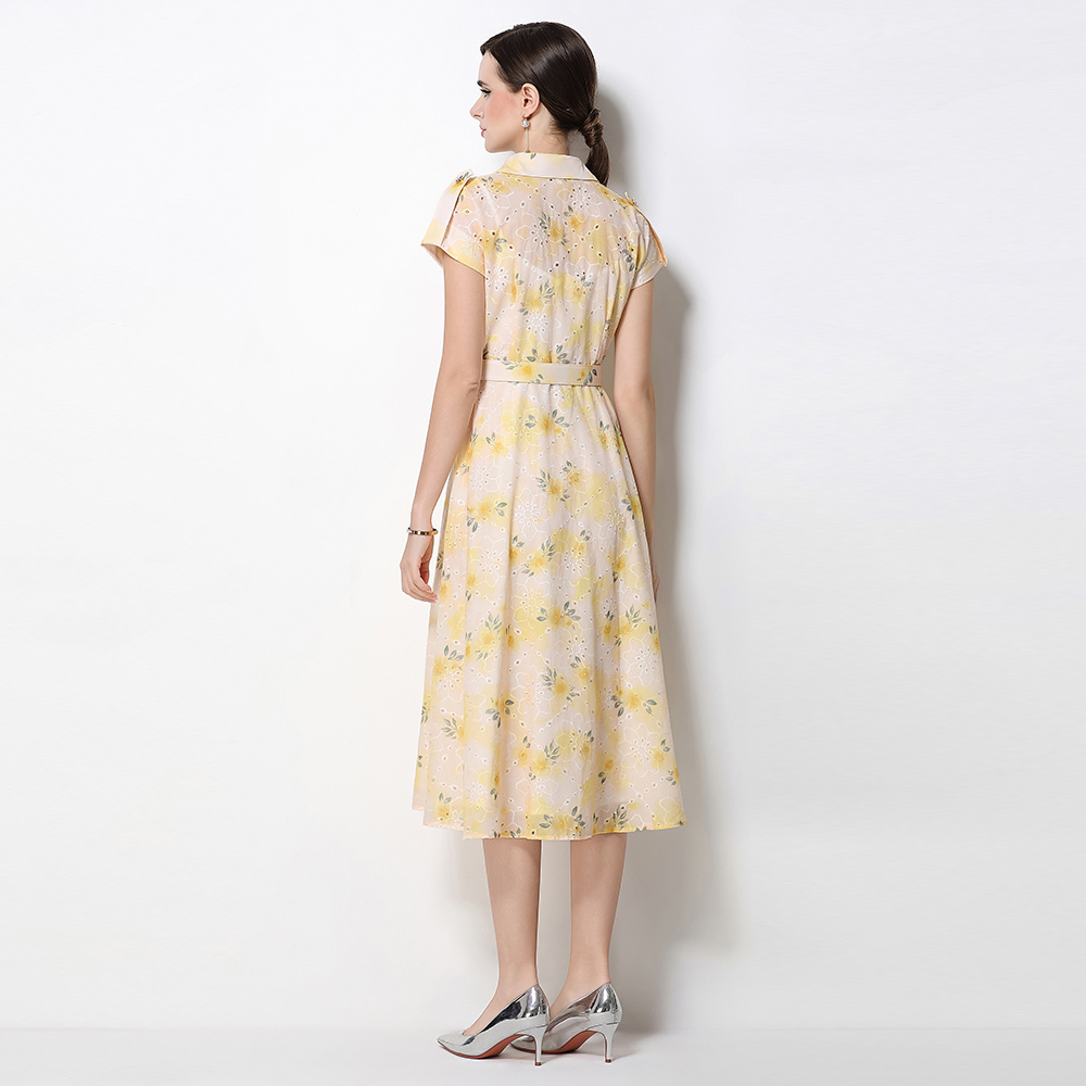 Breasted long dress show young dress for women