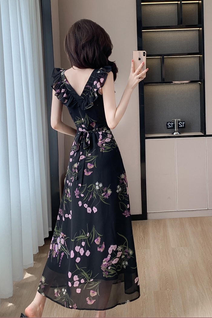 Flowers niche long dress summer vacation dress