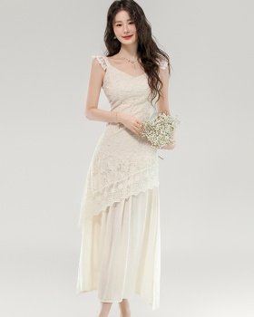 Lace France style dress unique long dress for women