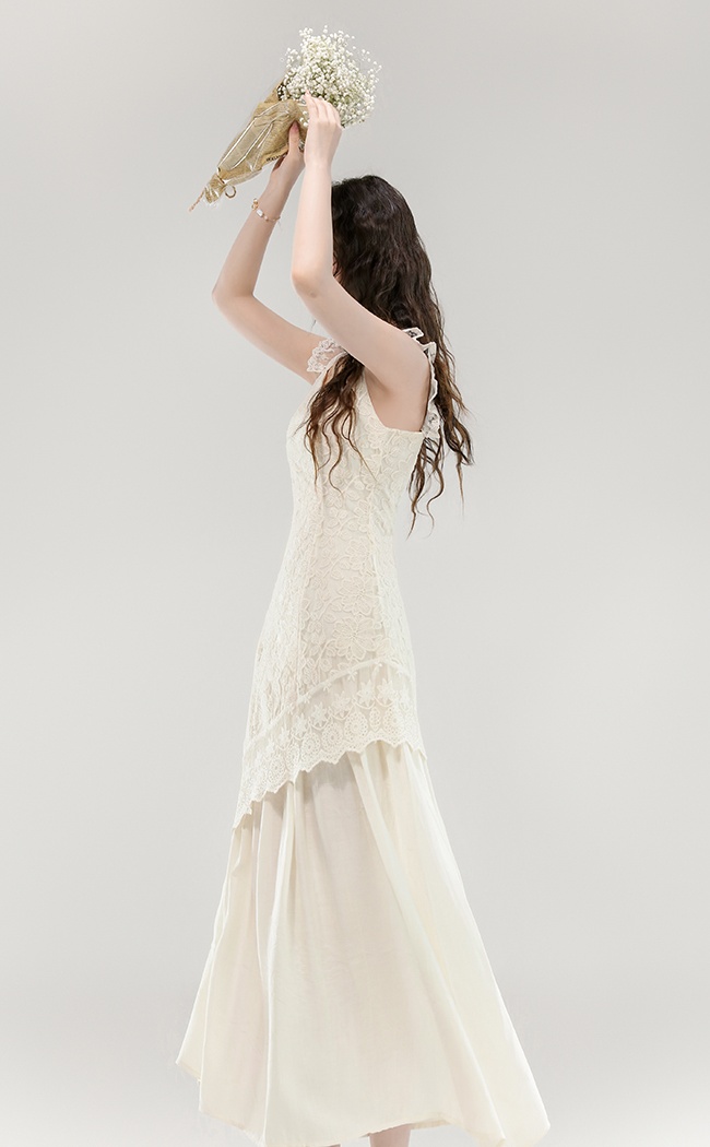 Lace France style dress unique long dress for women