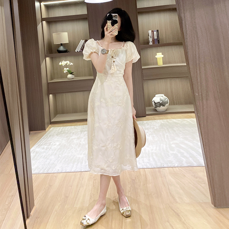 Temperament France style jacquard Casual dress for women