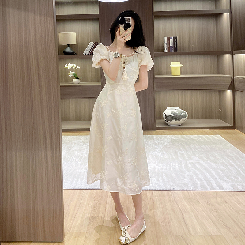 Temperament France style jacquard Casual dress for women