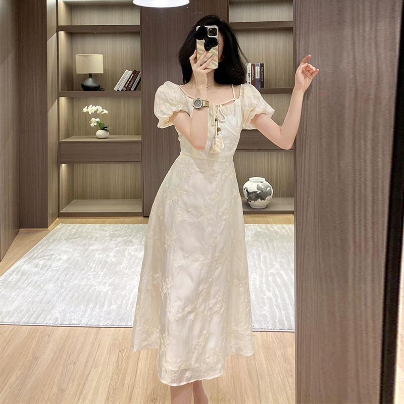 Temperament France style jacquard Casual dress for women