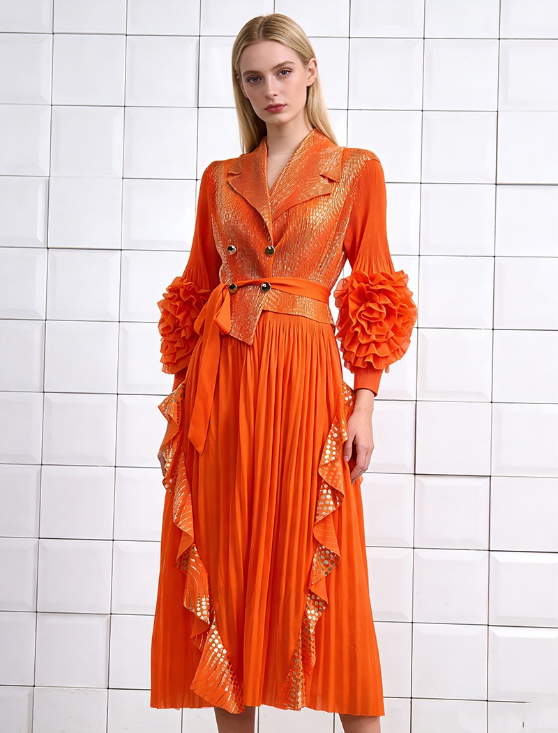 Fold bronzing dress light large yard business suit for women