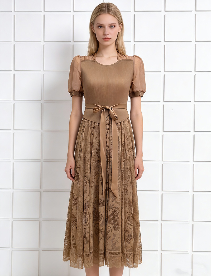 Bandage large yard commuting lace dress for women