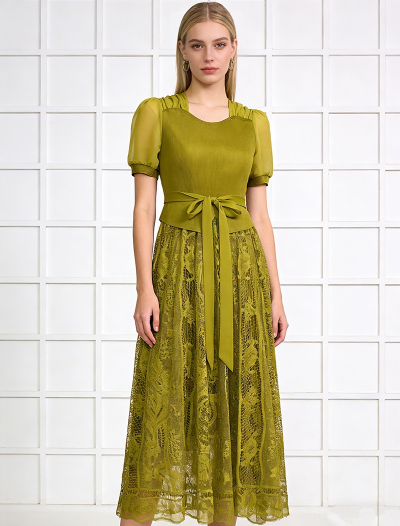 Bandage large yard commuting lace dress for women