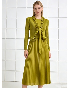 Bandage slim fold temperament France style dress