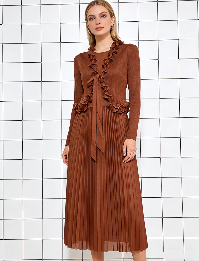 Bandage slim fold temperament France style dress