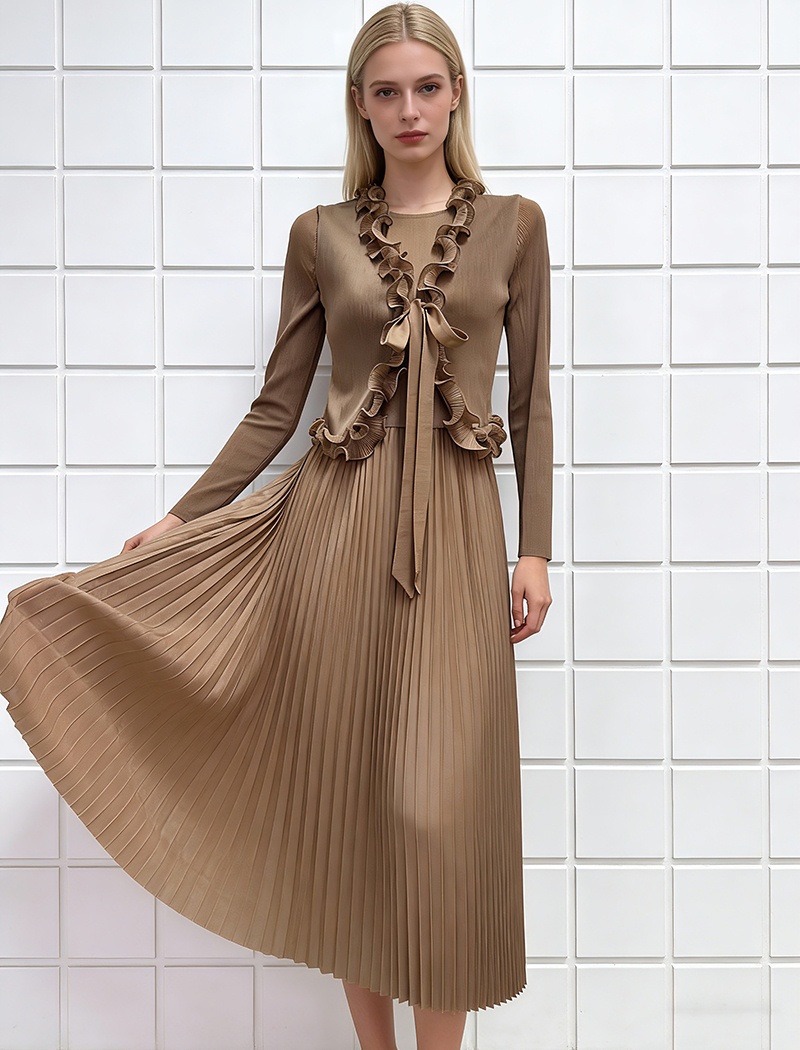 Bandage slim fold temperament France style dress