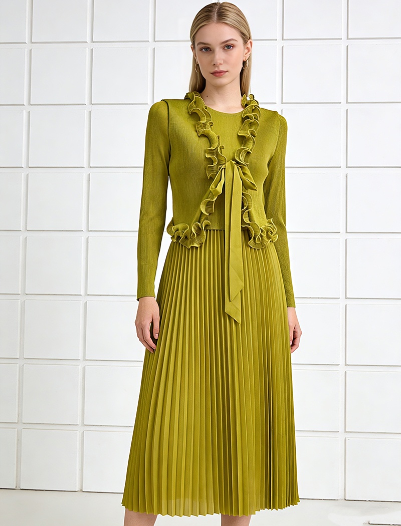 Bandage slim fold temperament France style dress