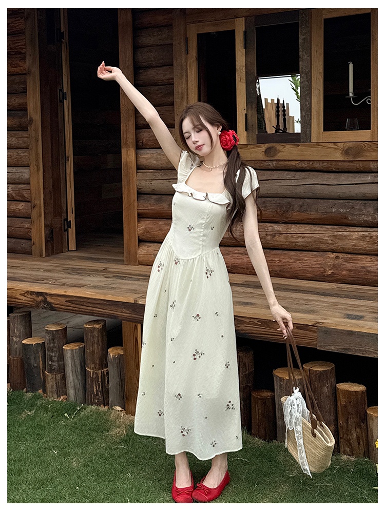 Elegant summer embroidery dress for women