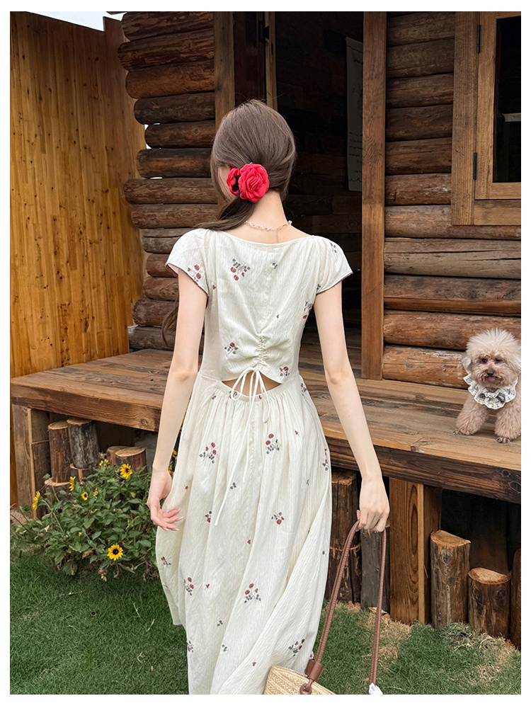Elegant summer embroidery dress for women