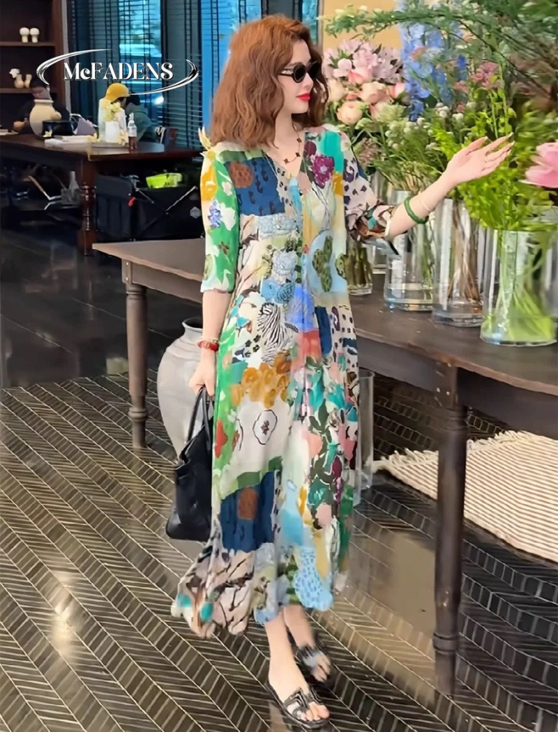 Temperament summer dress floral long dress for women