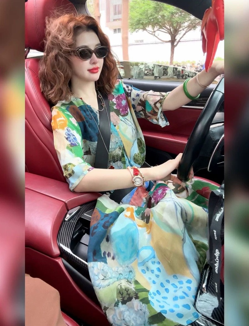 Temperament summer dress floral long dress for women