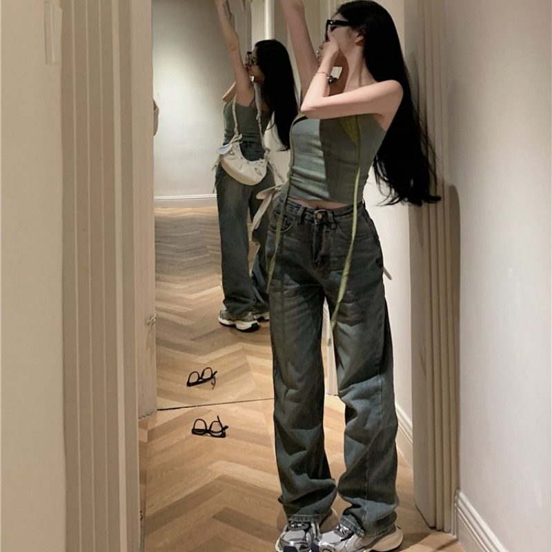 Straight pants wide leg jeans spicegirl long pants