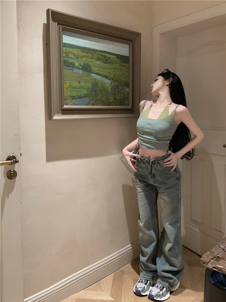 Straight pants wide leg jeans spicegirl long pants