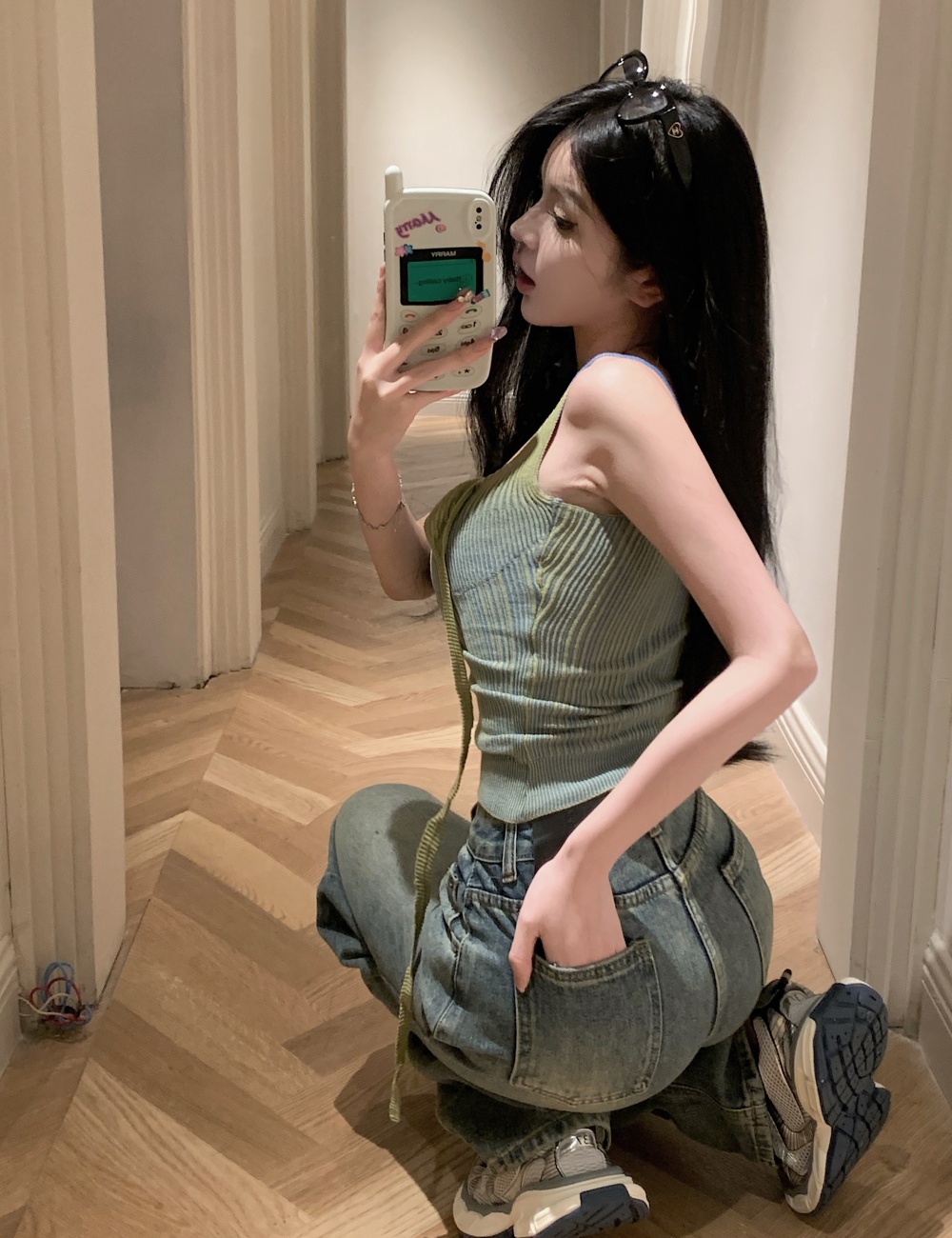 Straight pants wide leg jeans spicegirl long pants