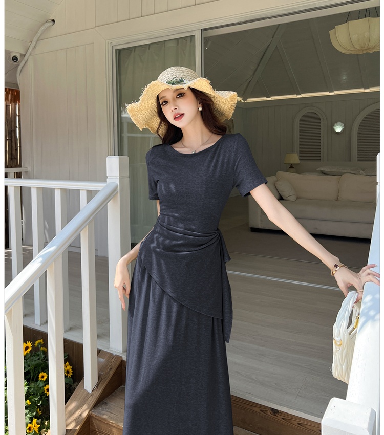 Niche skirt France style T-shirt a set for women