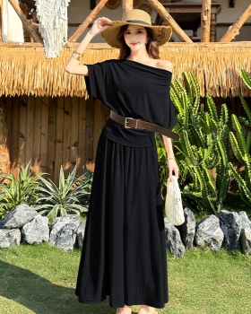 Fashion spicegirl skirt summer T-shirt 2pcs set for women