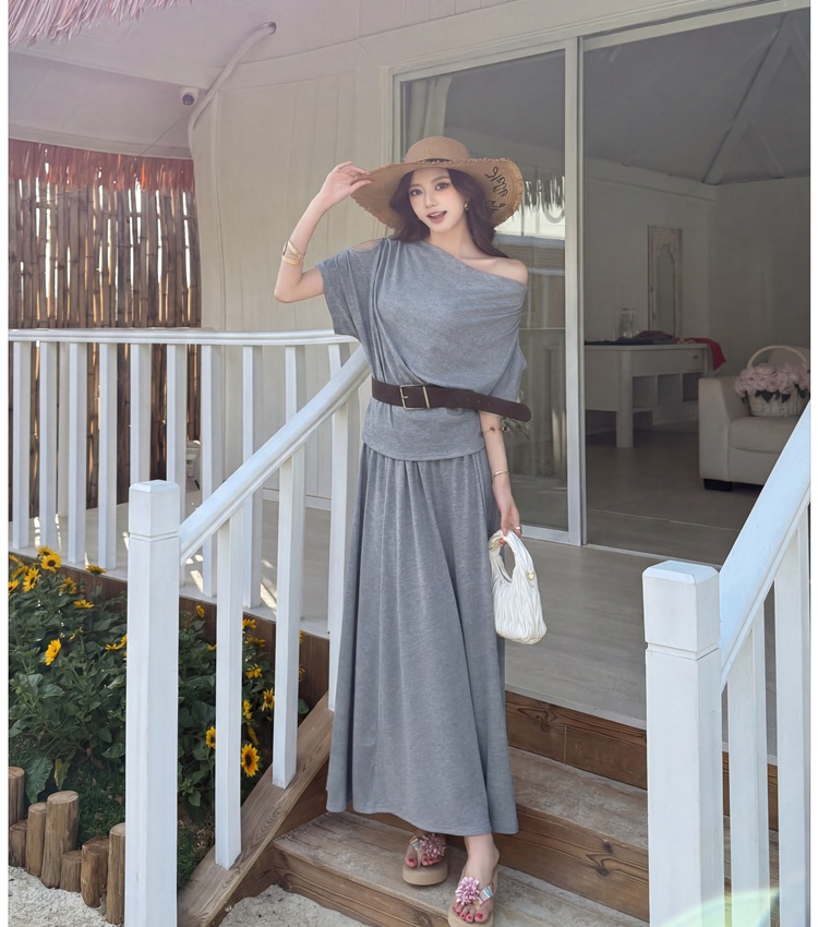 Fashion spicegirl skirt summer T-shirt 2pcs set for women